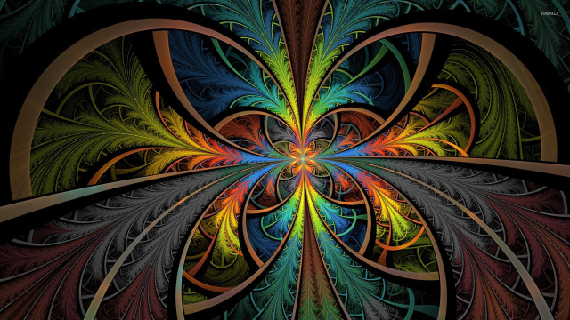 Colorful abstract flower design center free wallpaper for desktop - medium preview image