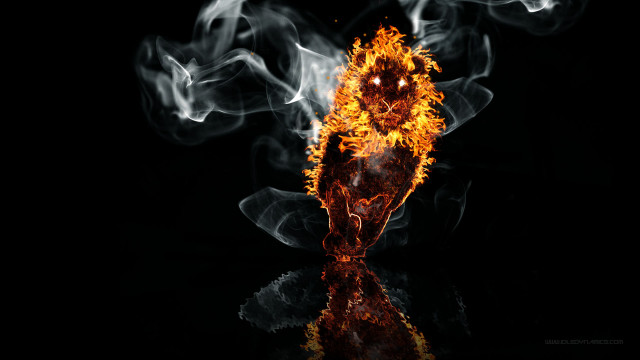 Fire skull smoke reflection back free wallpaper for desktop - medium preview image