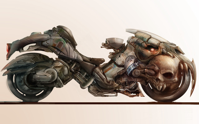 Motorcycle skull helmet front back free wallpaper for desktop - medium preview image