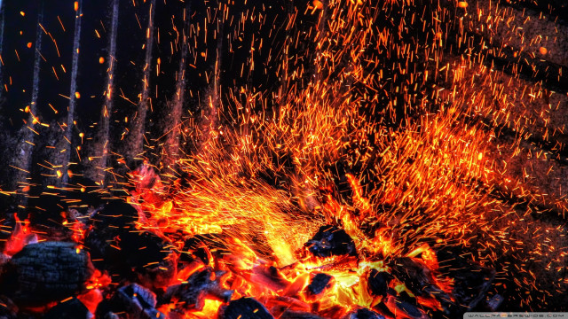 Fire bright orange red sparks free wallpaper for desktop - medium preview image