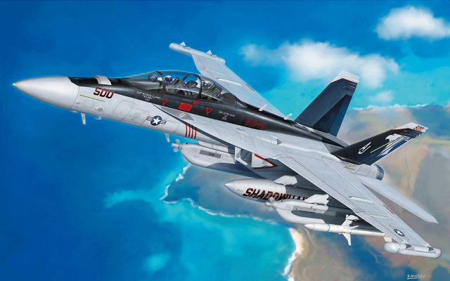 Fighter jet ocean mountain range free wallpaper for desktop - medium preview image