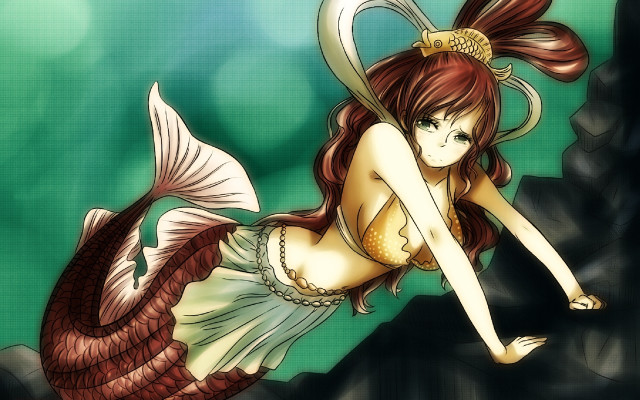 Woman mermaid costume rock fish free wallpaper for desktop - medium preview image