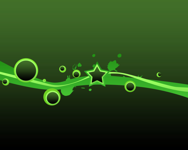Green background stars bubbles pattern free wallpaper for desktop - medium preview image
