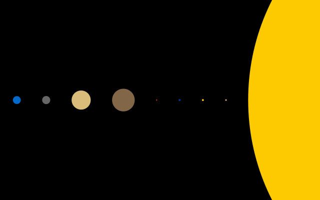 Black background yellow circle planets free wallpaper for desktop - medium preview image