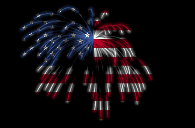 Fireworks american flag colors black free wallpaper for desktop - medium preview image