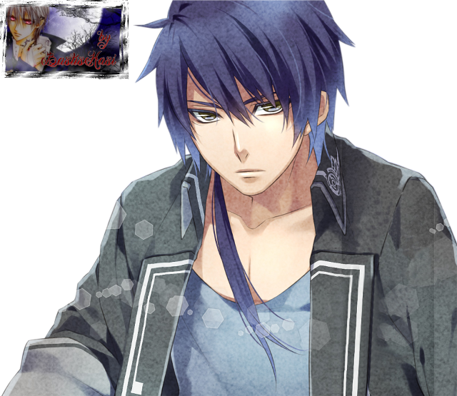 Man blue hair jacket cell free wallpaper for desktop - medium preview image