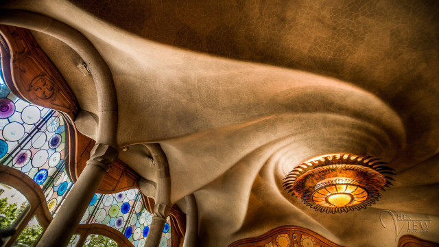 Stained glass chandelier ceiling fan free wallpaper for desktop - medium preview image