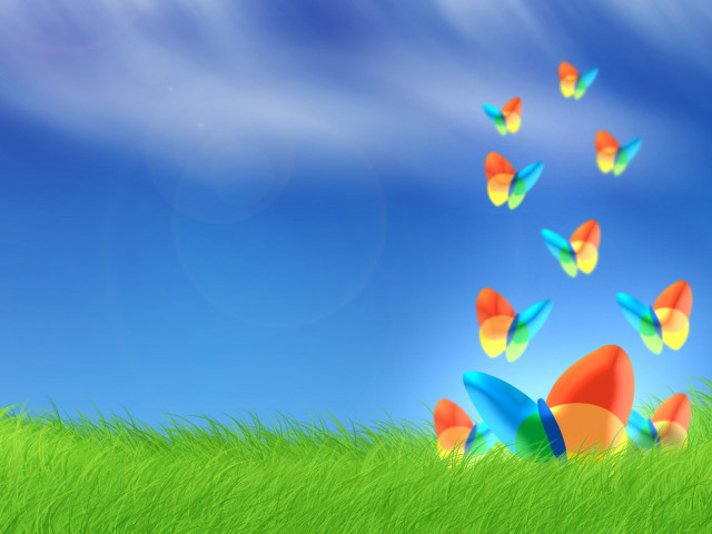 Butterflies grass eggs flying blue free wallpaper for desktop - medium preview image