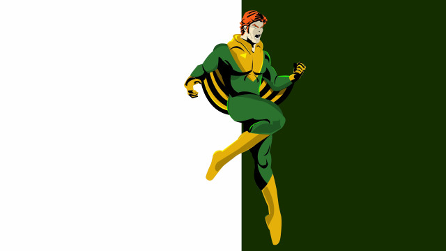 Man green yellow suit wall free wallpaper for desktop - medium preview image