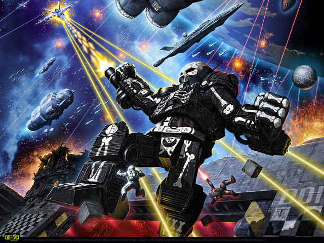 Robot attack space ship station free wallpaper for desktop - medium preview image