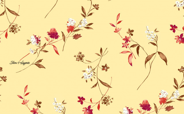 Yellow background flowers leaves bunch #2 free wallpaper for desktop - medium preview image