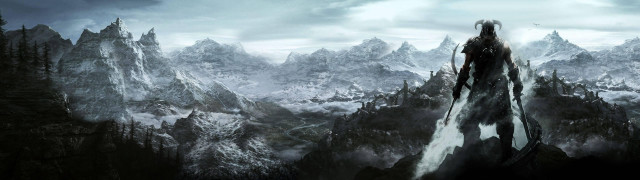 Man snow mountain sword background free wallpaper for desktop - medium preview image