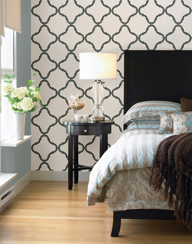 Bedroom modern european ink geometric free wallpaper for mobile - medium preview image