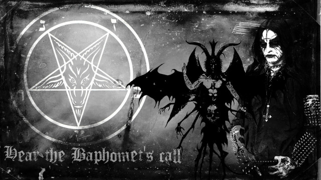 Demon pentagram black white photo #2 free wallpaper for desktop - medium preview image