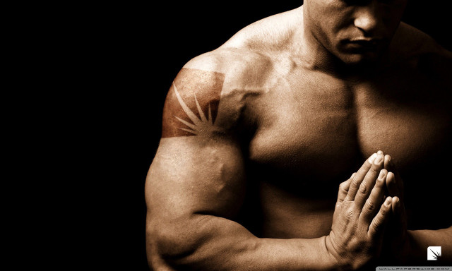 Man prayer pose hands together free wallpaper for desktop - medium preview image