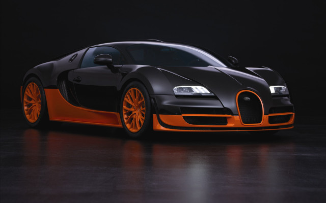 Black orange bugatti orange rims free wallpaper for desktop - medium preview image
