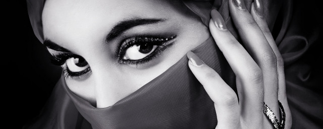 Woman makeup veil closeup blackwhite free wallpaper for desktop - medium preview image
