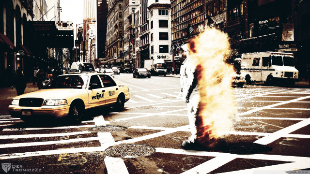 Fire hydrant city street taxi free wallpaper for desktop - medium preview image