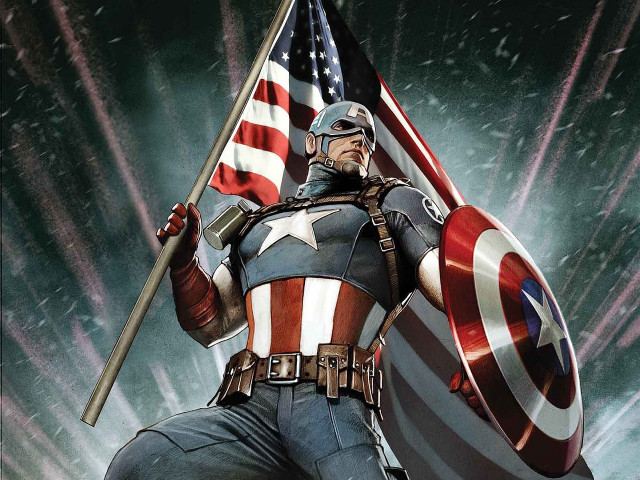Captain america poster flag shield #2 free wallpaper for desktop - medium preview image