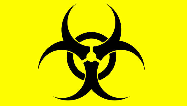 Biohazard black yellow symbol person free wallpaper for desktop - medium preview image