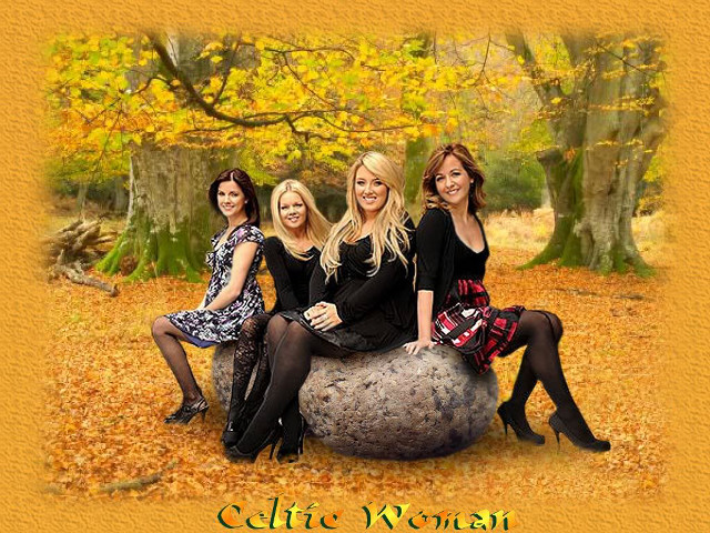 Women sitting rock forest leaves free wallpaper for desktop - medium preview image