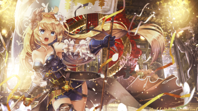 Anime character sword female warrior free wallpaper for desktop - medium preview image