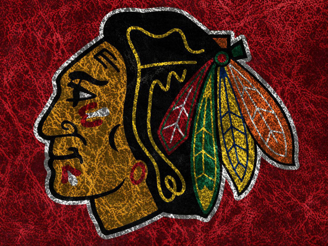 Blackhawks logo red grungy hockey free wallpaper for desktop - medium preview image