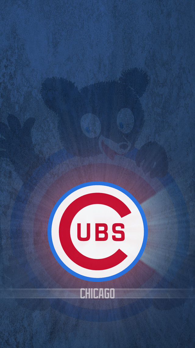 Cubs logo blue teddy bear free wallpaper for mobile - medium preview image