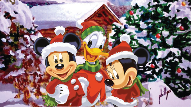 Mickey mouses christmas tree house free wallpaper for desktop - medium preview image