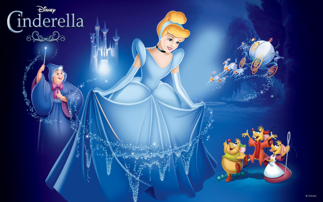 Princess friends blue dress castle free wallpaper for desktop - medium preview image
