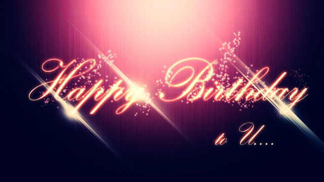 Happy birthday purple background sparkles free wallpaper for desktop - medium preview image