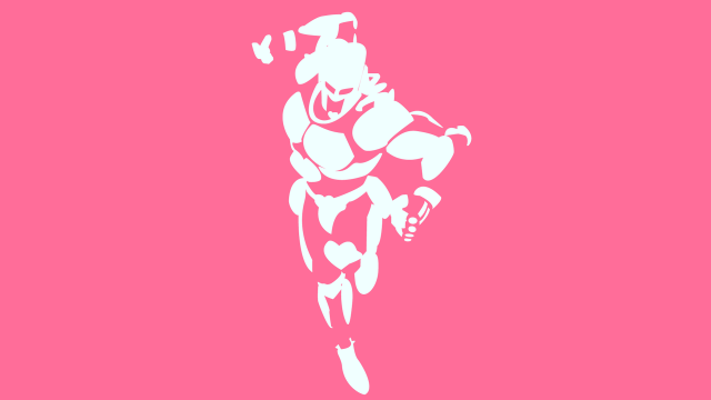White silhouette person pink background free wallpaper for desktop - medium preview image
