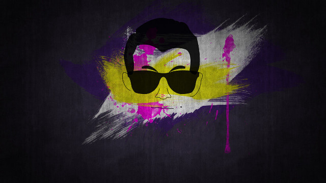 Man sunglasses yellow purple background free wallpaper for desktop - medium preview image