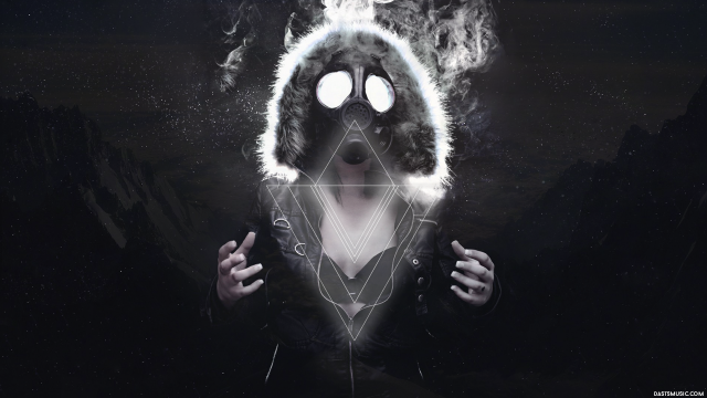 Gas mask cigarette person triangle free wallpaper for desktop - medium preview image