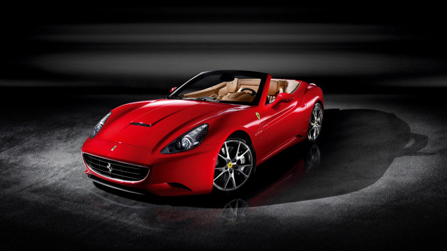 Red sports car dark room #56 free wallpaper for desktop - medium preview image