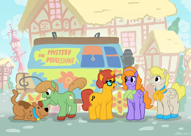 Little ponies bus sign group free wallpaper for desktop - medium preview image