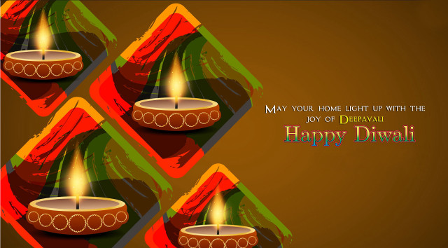 Colorful diwali candles festival lights free wallpaper for desktop - medium preview image