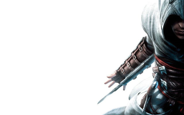 Man hoodie sword camera white free wallpaper for desktop - medium preview image