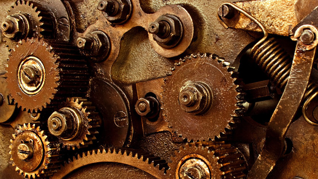 Clock gears steampunk gold roman free wallpaper for desktop - medium preview image