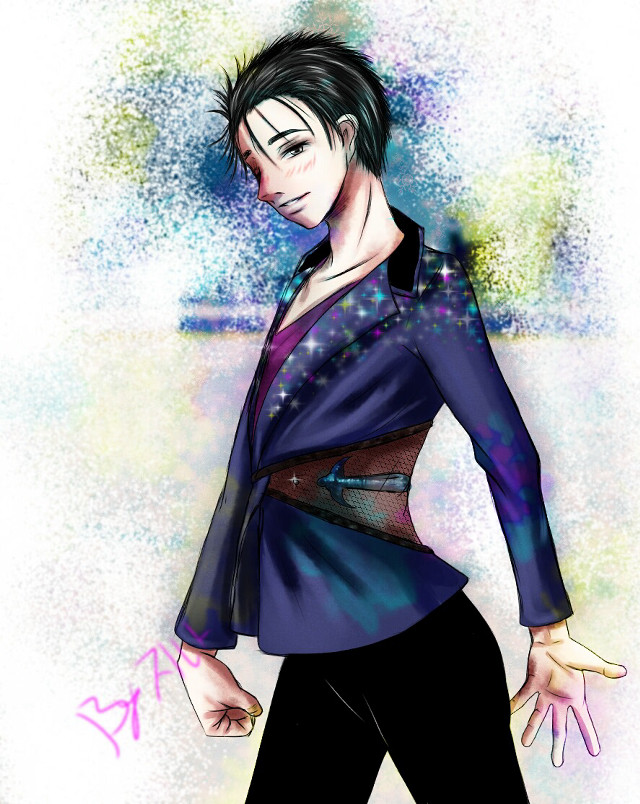 Male character purple shirt black free wallpaper for mobile - medium preview image