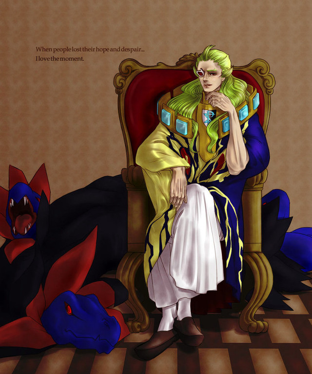 Man dragon demon chair checkered free wallpaper for mobile - medium preview image