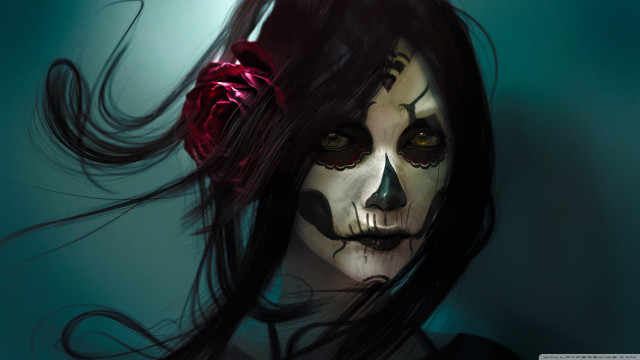 Woman makeup artwork face hair free wallpaper for desktop - medium preview image