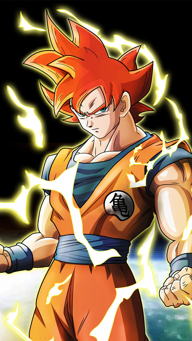Son goku spiked red hair free wallpaper for mobile - medium preview image