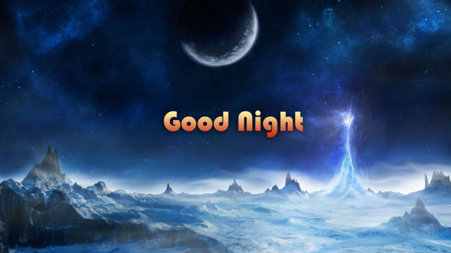 Night sky moon star mountains free wallpaper for desktop - medium preview image