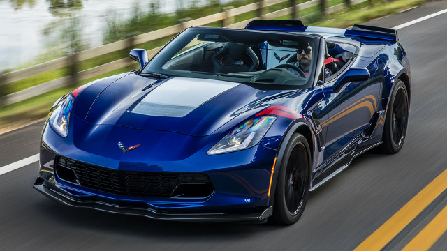 Blue sports car lake trees free wallpaper for desktop - medium preview image