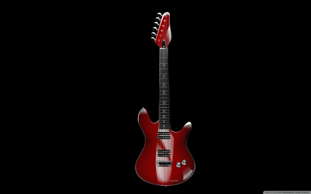 Red electric guitar black background #2 free wallpaper for desktop - medium preview image