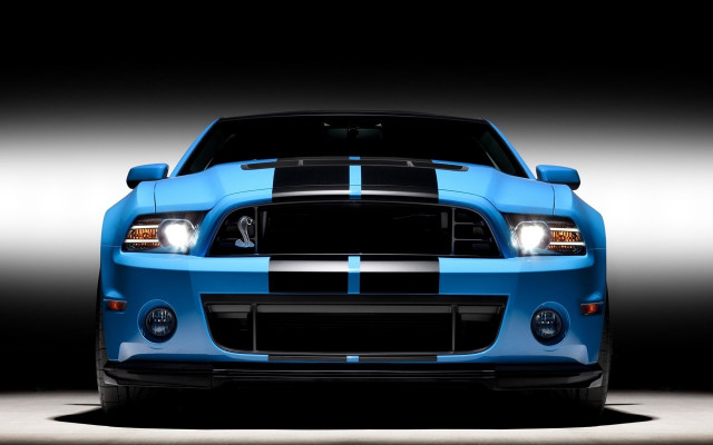 Blue mustang white stripe black free wallpaper for desktop - medium preview image
