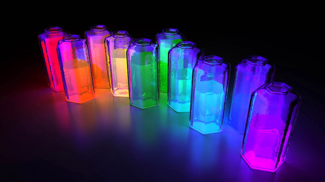 Bottles colorful light black background free wallpaper for desktop - medium preview image