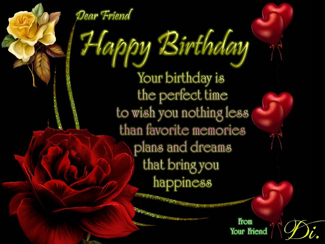 Happy birthday card rose hearts free wallpaper for desktop - medium preview image