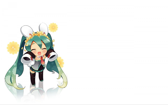 Girl green hair flower crown free wallpaper for desktop - medium preview image